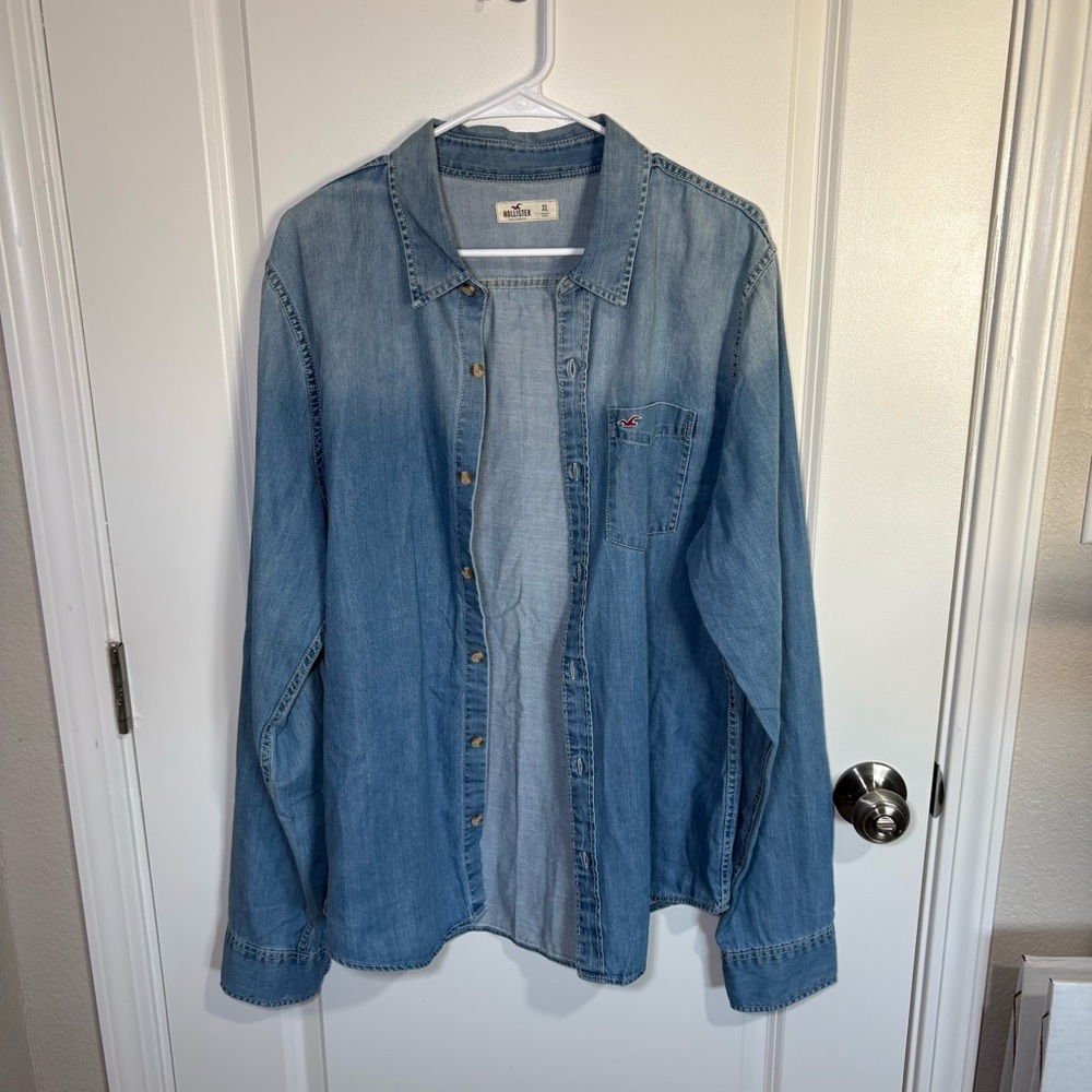 Y2K Hollister Light Blue Denim Shirt